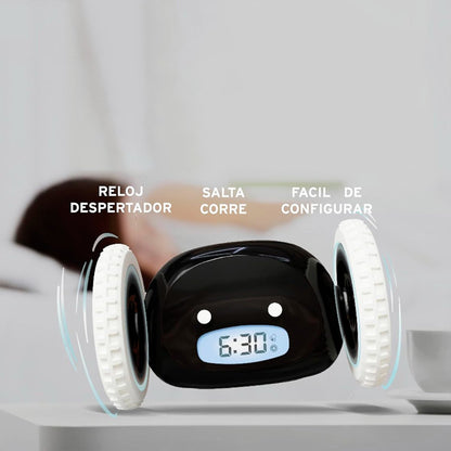 Reloj Despertador Fugitivo Almalux® con Ruedas | Despertador que Corre y se Esconde | Alarma Fuerte para Dormilones