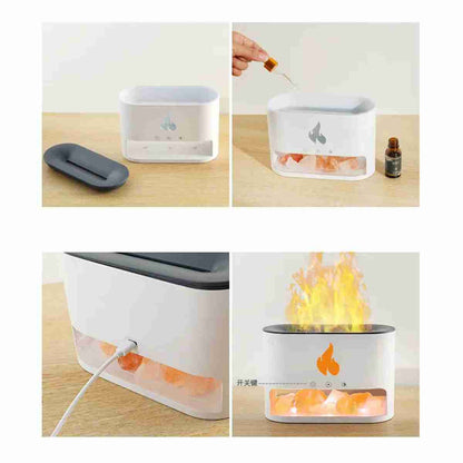 Humidificador / Difusor de aromaterapia Almalux® con sal de roca efecto llama -  difusor ultrasónico de aceite esencial
