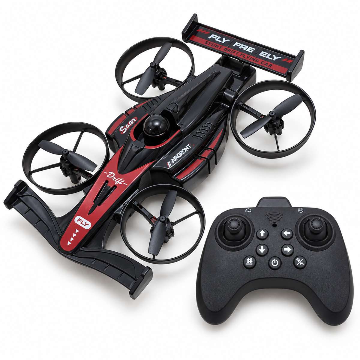 Almalux® Dron Coche Volador RC 2 en 1 2.4 GHz con Control Remoto, Volteretas 360°, Despegue y Aterrizaje Automático, 3 Velocidades y Carga USB