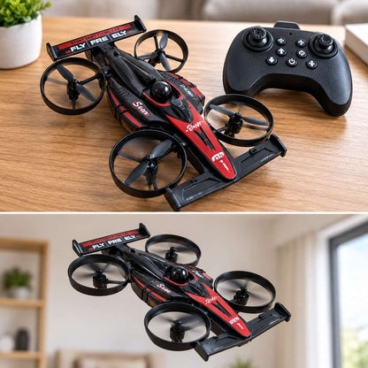 Almalux® Dron Coche Volador RC 2 en 1 2.4 GHz con Control Remoto, Volteretas 360°, Despegue y Aterrizaje Automático, 3 Velocidades y Carga USB