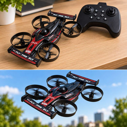 Almalux® Dron Coche Volador RC 2 en 1 2.4 GHz con Control Remoto, Volteretas 360°, Despegue y Aterrizaje Automático, 3 Velocidades y Carga USB
