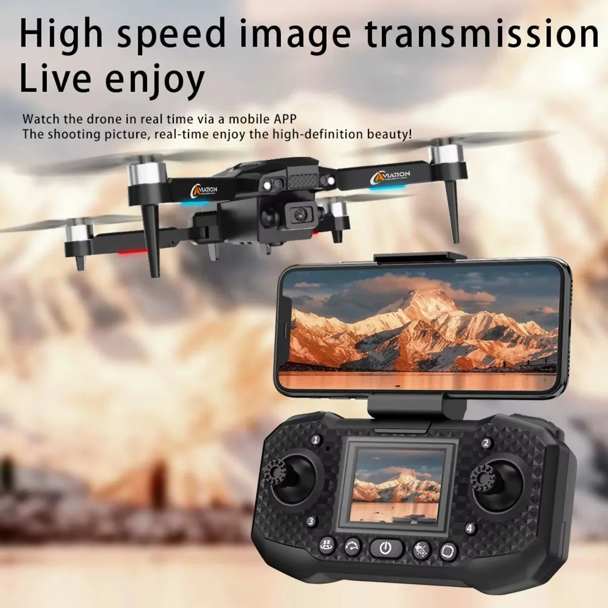 Dron Almalux® F205 con Cámara Dual 4K HD – Control Remoto con Pantalla, Motor Sin Escobillas, FPV Wifi y Giro 360°