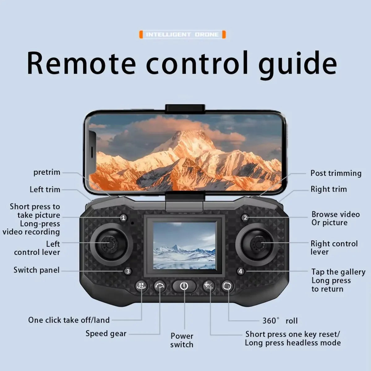 Dron Almalux® F205 con Cámara Dual 4K HD – Control Remoto con Pantalla, Motor Sin Escobillas, FPV Wifi y Giro 360°