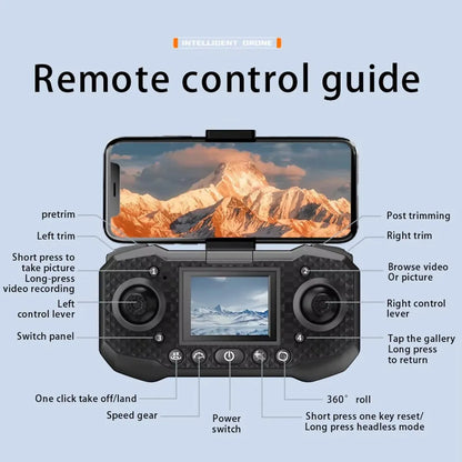 Dron Almalux® F205 con Cámara Dual 4K HD – Control Remoto con Pantalla, Motor Sin Escobillas, FPV Wifi y Giro 360°