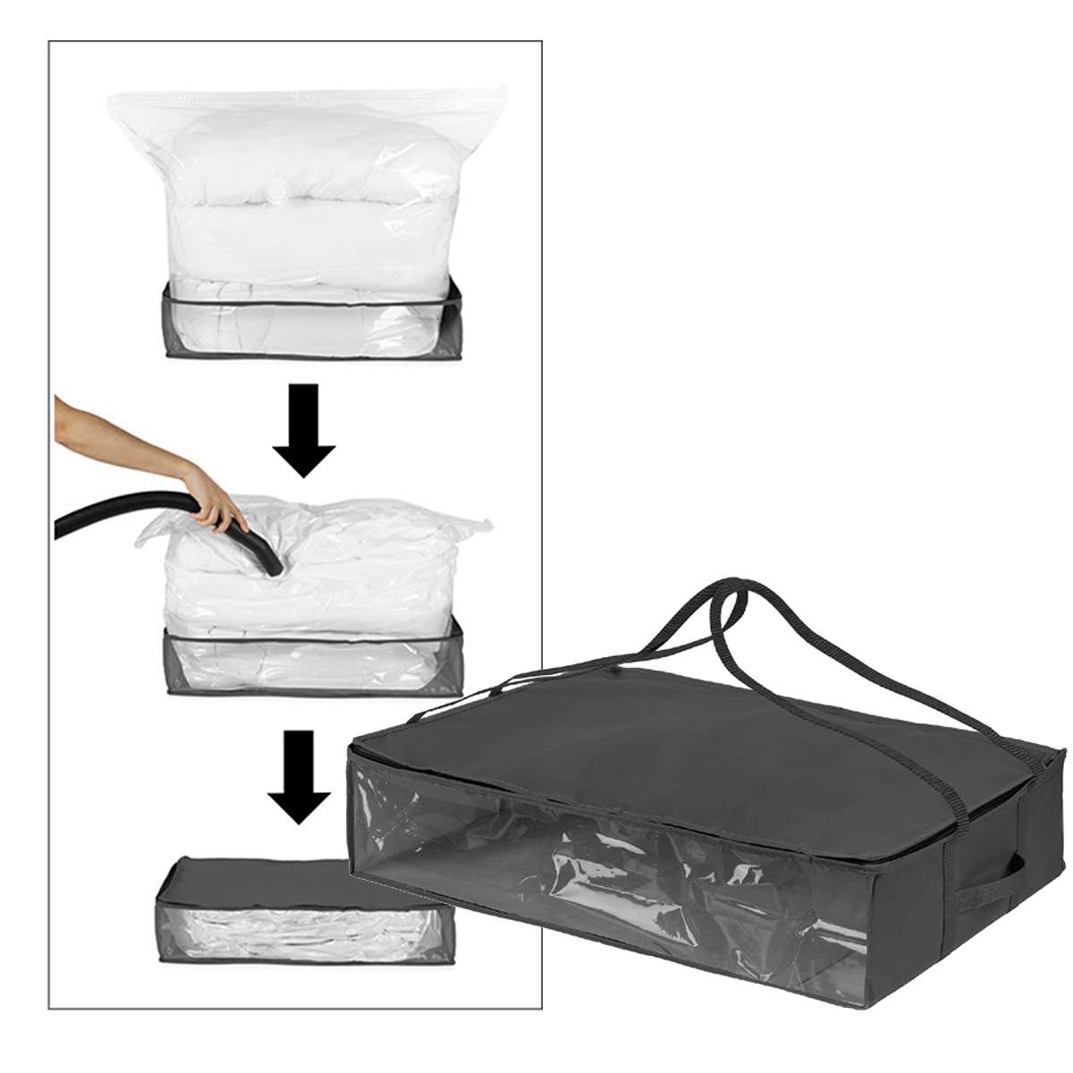 Edredón Almalux® 220 x 240 cm con Bolsa al Vacío Bajo Cama, Fibra Siliconada 6D 300 g/m²