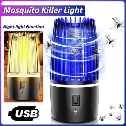 Lámpara Mata Mosquitos Eléctrica Almalux® Recargable con Luz Nocturna LED, Trampa para Insectos Interior y Exterior