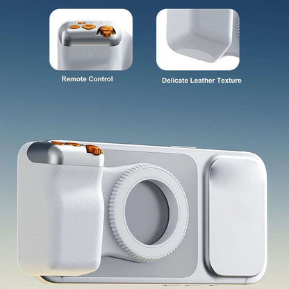 Soporte magnético para teléfono Almalux® con empuñadura de cámara, control remoto Bluetooth, zoom y disparador para iPhone y Android