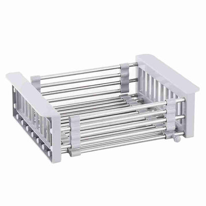 Escurridor de platos Almalux® extensible sobre el fregadero -  colador expandible para frutas y verduras -  cesta para cocina