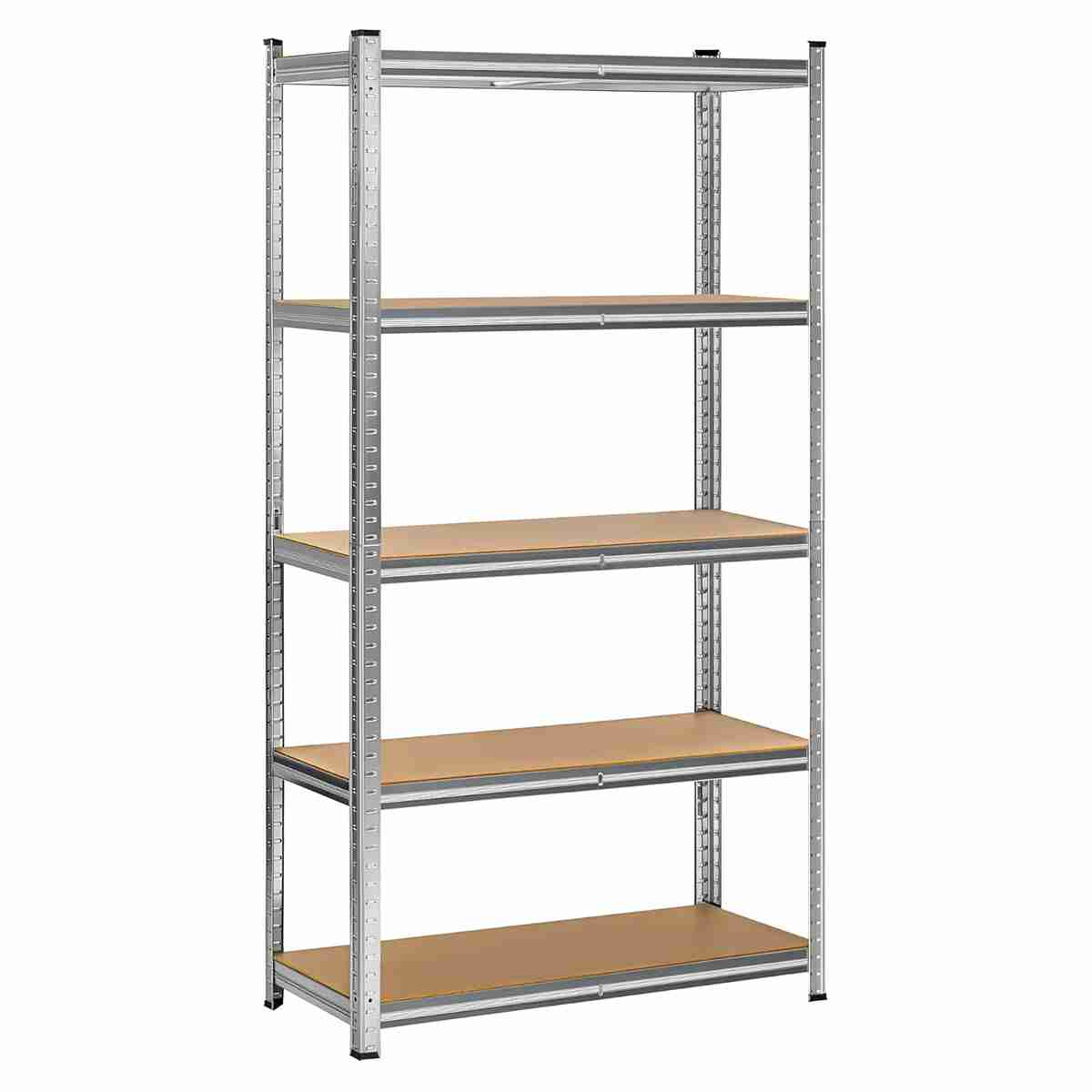 Estantería Metálica de Almacenaje Almalux® – Acero Galvanizado con 5 Baldas MDF