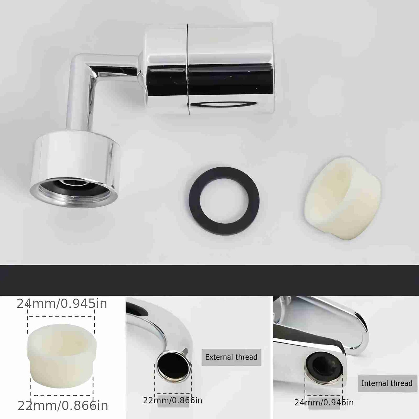 Extensor de Grifo giratorio Almalux® de 720 grados con filtro de agua -  anti-salpicaduras -  economizador