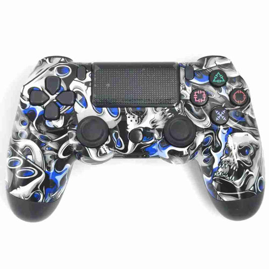 Mando P4 CALAVERA NEGRA/AZUL compatible con PS4 Play Station 4