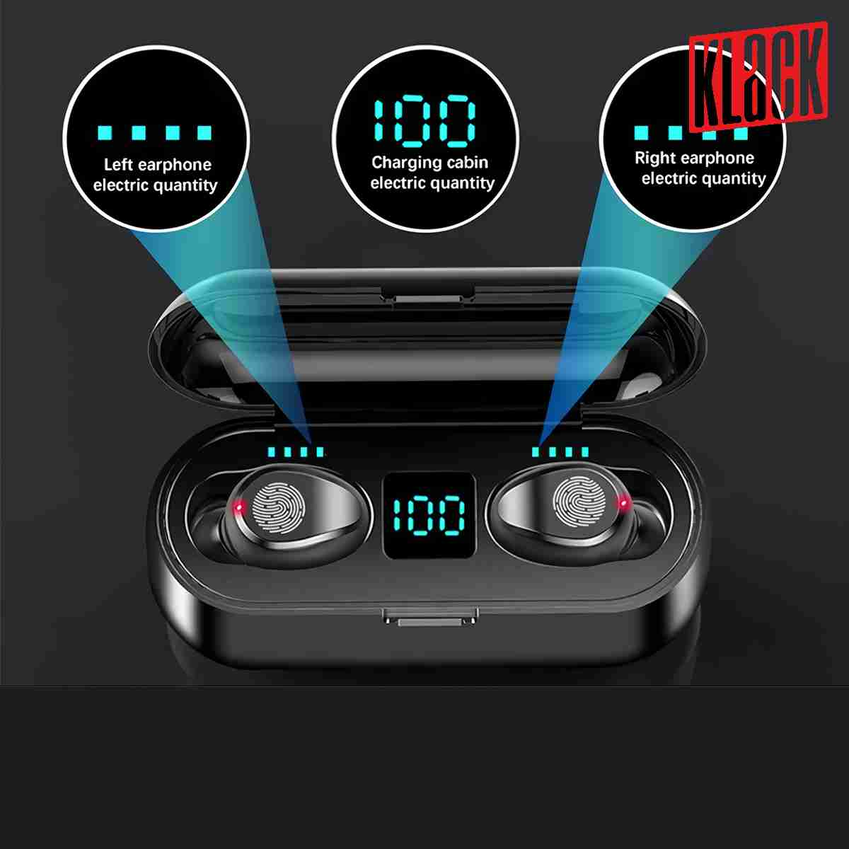Auriculares Bluetooth True Wireless Almalux® KF9 In Ear con Micrófono