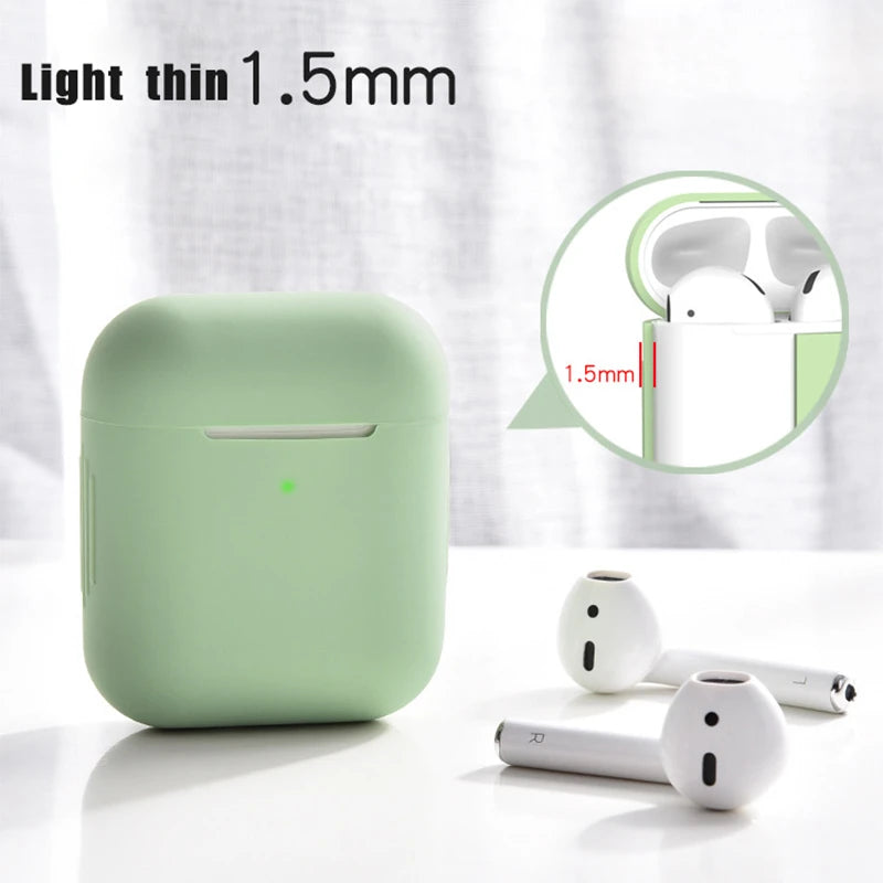 Funda de silicona Compatible con Airpods 1 y 2 (Colores aleatorios)