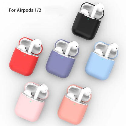 Funda de silicona Compatible con Airpods 1 y 2 (Colores aleatorios)