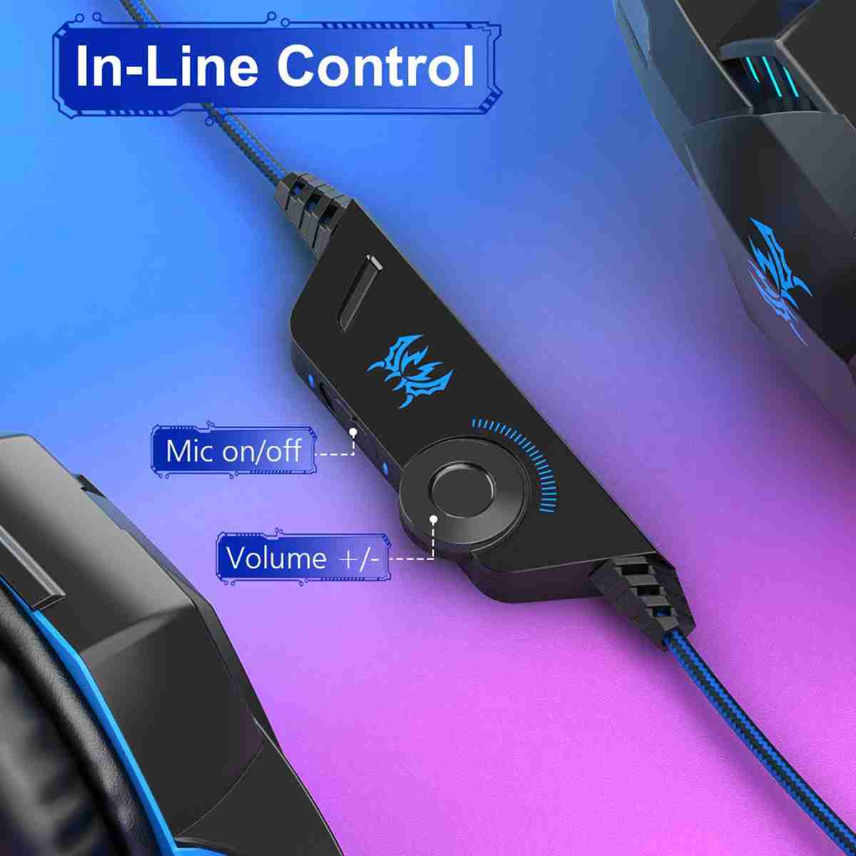 Auriculares Almalux® Para Ps4 Pc Xbox Móvil Universal Gaming Con Led Y Control De Volumen Naranja