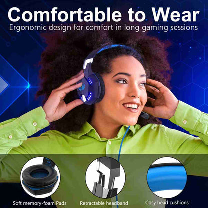 Auriculares Almalux® Para Ps4 Pc Xbox Móvil Universal Gaming Con Led Y Control De Volumen Naranja