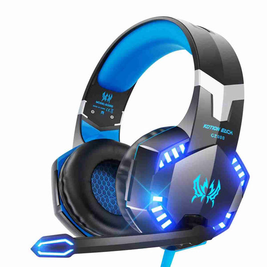 Auriculares Almalux® Para Ps4 Pc Xbox Móvil Universal Gaming Con Led Y Control De Volumen Azul