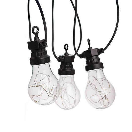 Guirnalda Solar Almalux de luces led Vintage Decorativas de exterior de 5 metros y 3 metros hasta panel solar, Con mando a distancia