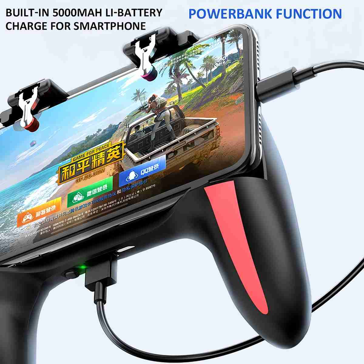 Controlador Joystick Gamepad para Juegos de Teléfono Móvil -  Almalux® H10 con Doble Ventilador -  Disparo Sensible -  Compatible con Teléfonos iOS y Android