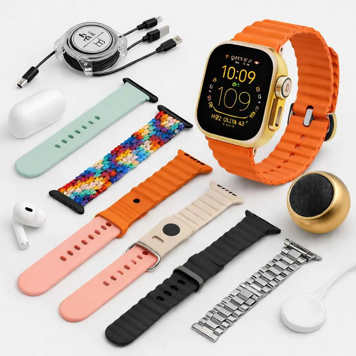 Pack Almalux® SmartWatch H92 Ultra3 – Pantalla Infinite Display 2.3”, 7 Correas, Auriculares Bluetooth, Altavoz y Cargadores Incluidos