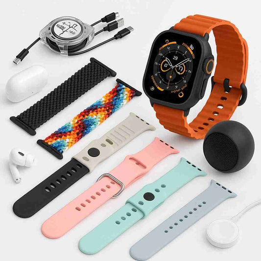 Pack Almalux® SmartWatch H92 Ultra3 – Pantalla Infinite Display 2.3”, 7 Correas, Auriculares Bluetooth, Altavoz y Cargadores Incluidos