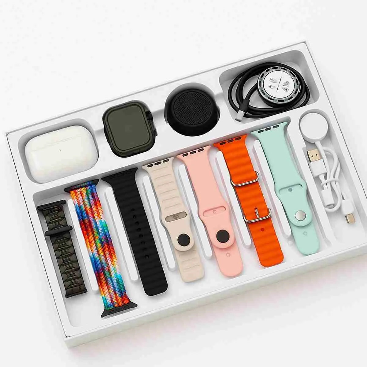 Pack Almalux® SmartWatch H92 Ultra3 – Pantalla Infinite Display 2.3”, 7 Correas, Auriculares Bluetooth, Altavoz y Cargadores Incluidos