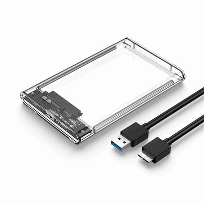 Caja de disco duro transparente Almalux® -  USB 3.0 a SATA -  HDD SSD de 2.5 pulgadas