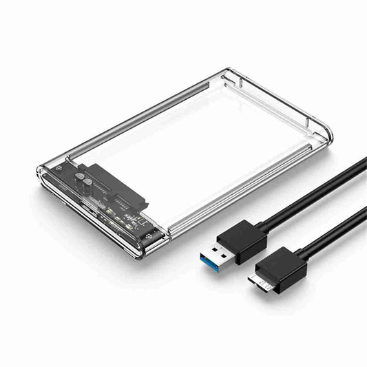 Caja de disco duro transparente Almalux® -  USB 3.0 a SATA -  HDD SSD de 2.5 pulgadas