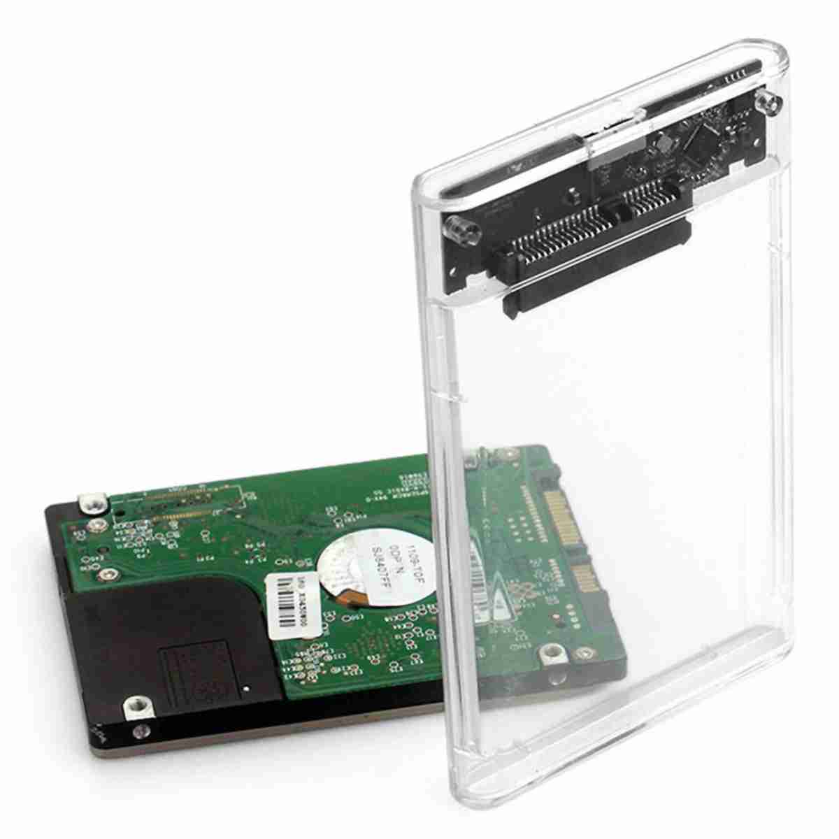 Caja de disco duro transparente Almalux® -  USB 3.0 a SATA -  HDD SSD de 2.5 pulgadas
