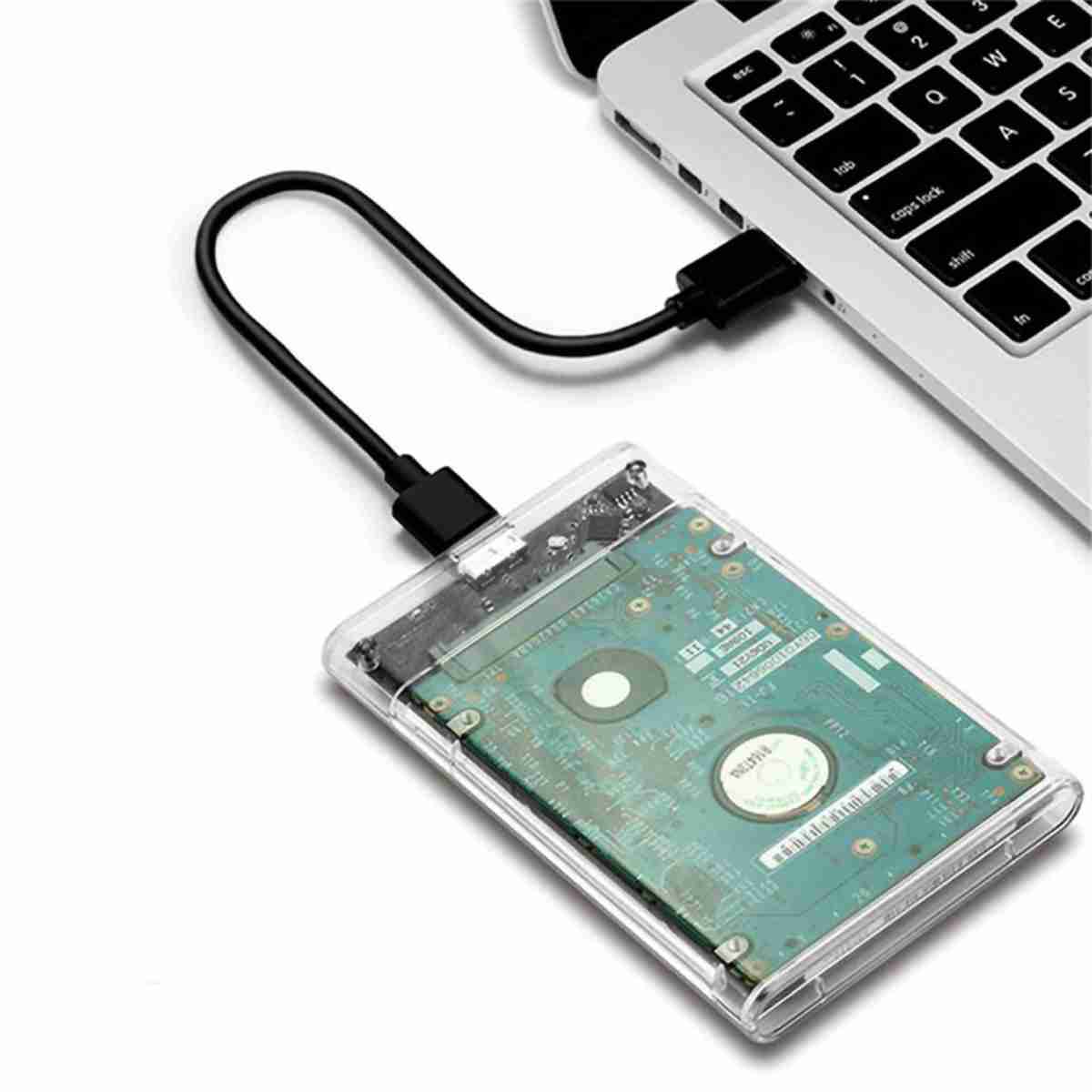 Caja de disco duro transparente Almalux® -  USB 3.0 a SATA -  HDD SSD de 2.5 pulgadas
