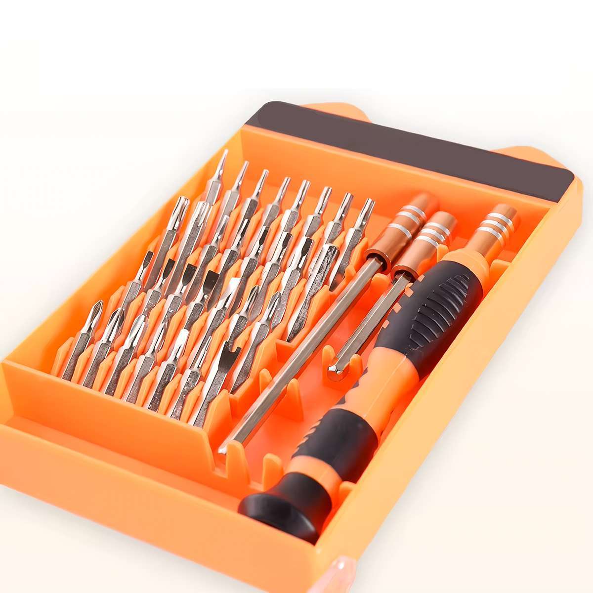 juego de destornilladores de precisión Almalux® de 33 piezas de Cromo-Vanadio para mantenimiento y desmontaje de teléfonos móviles, Tablets u Ordenadores