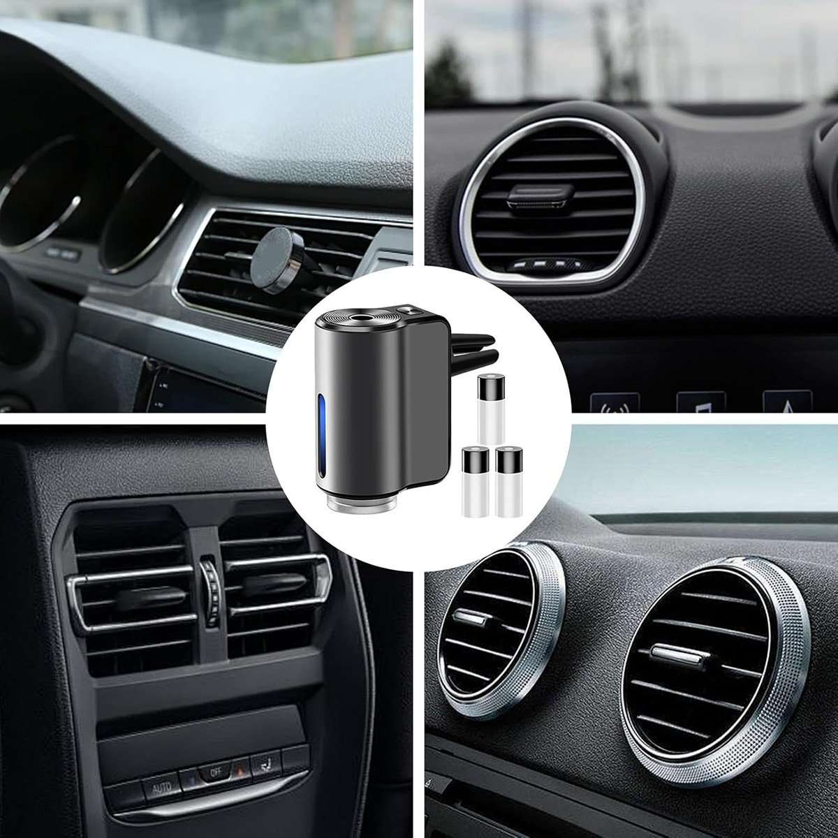 Difusor de Coche Inteligente Almalux® | Ambientador Eléctrico con Sensor Automático | Intensidad Ajustable y Recargable | Aleación de Aluminio y Esencia Natural