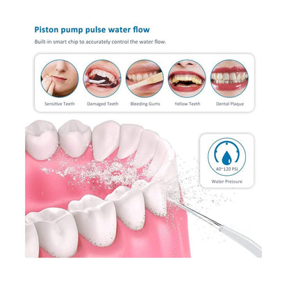 Irrigador Dental Almalux® Water Flosser – Limpieza Profunda, Tanque de 300ML, Inalámbrico y Resistente al Agua IPX7