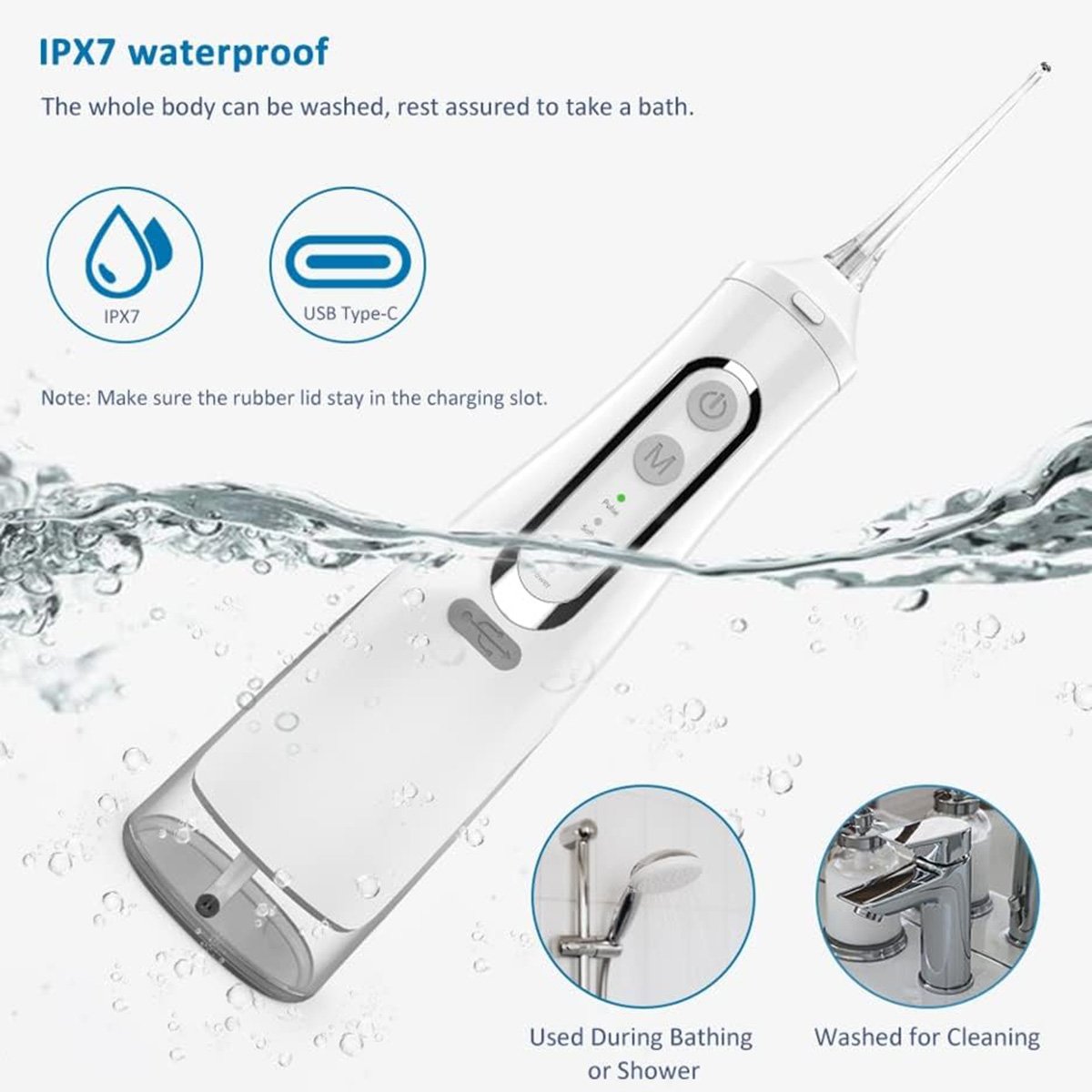 Irrigador Dental Almalux® Water Flosser – Limpieza Profunda, Tanque de 300ML, Inalámbrico y Resistente al Agua IPX7