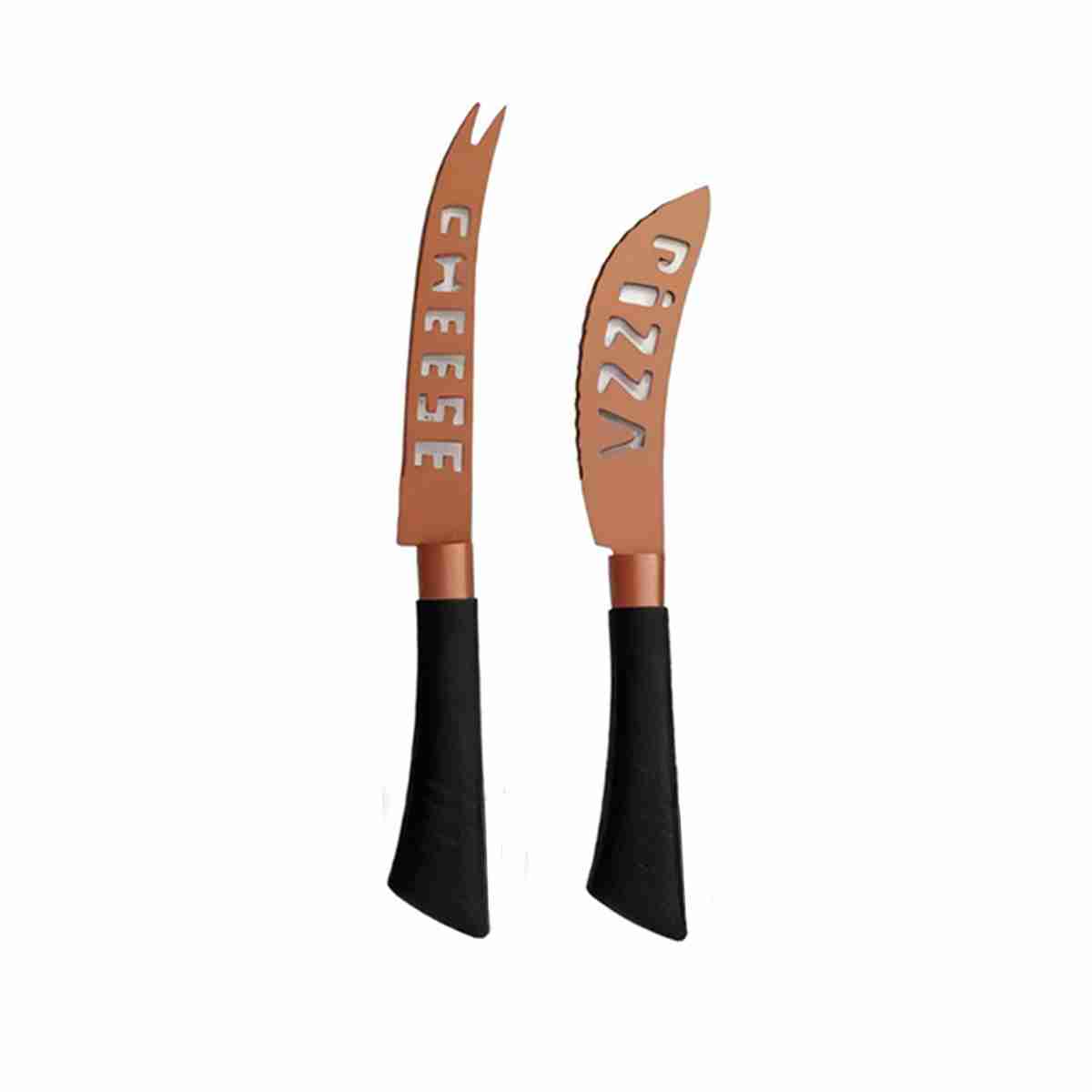 Conjunto de 8 cuchillos de cocina Almalux® -  hojas de acero inoxidable en color cobre.