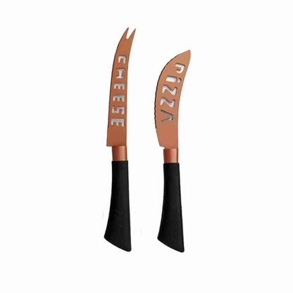 Conjunto de 8 cuchillos de cocina Almalux® -  hojas de acero inoxidable en color cobre.
