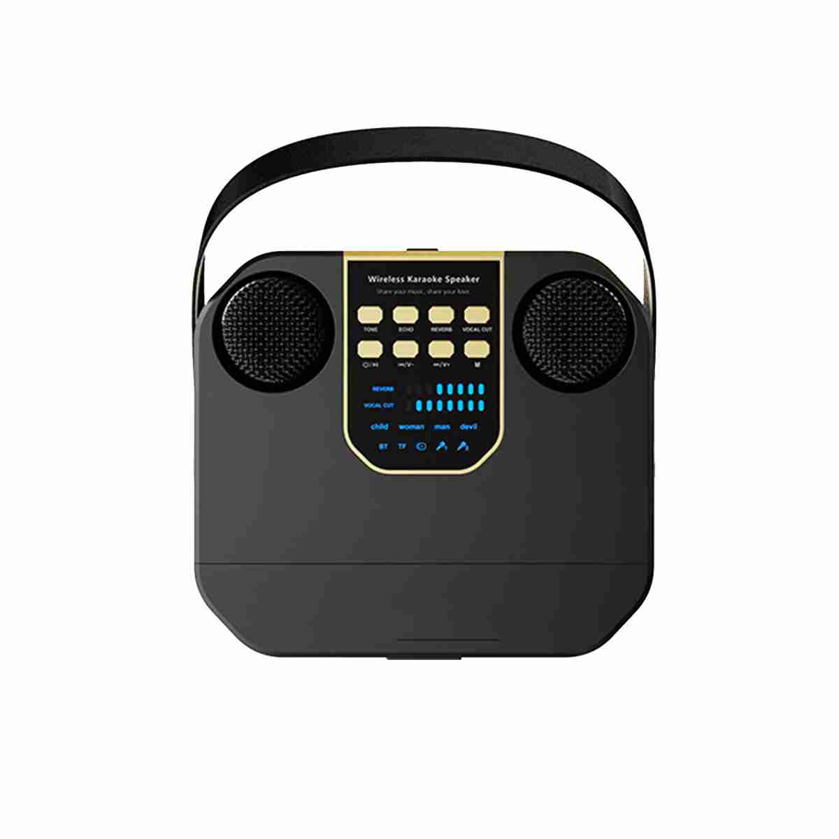 Altavoz Subwoofer Karaoke Almalux® con doble micrófono -  Bluetooth -  100W -  Cambiador de Voz