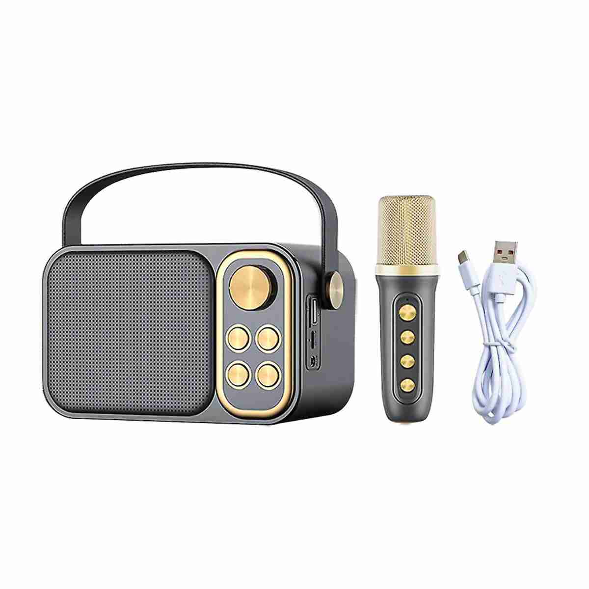 Altavoz Subwoofer Karaoke Retro Almalux® con micrófono -  con Bluetooth -  10W