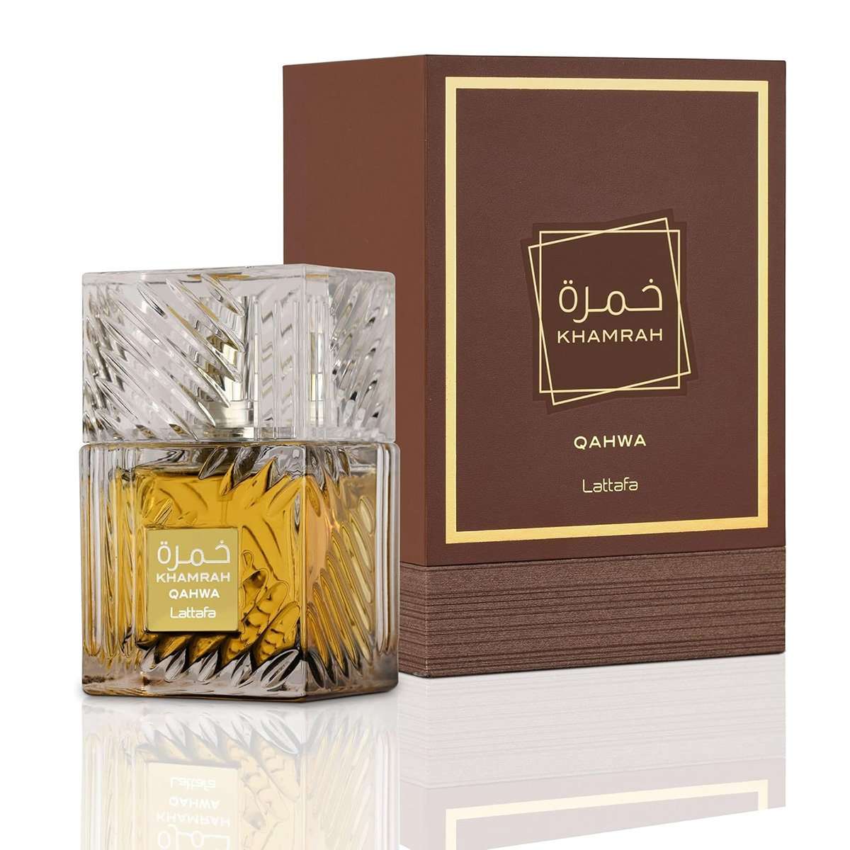 Perfume Khamrah Qahwa de Lattaffa (ORIGINAL) | 100ml | Perfume Unisex | Oriental Ahumado | Nota De Tabaco Y Praliné | Aroma Oriental | Alta Duración | Perfume De Mujer y Hombre (Unisex)