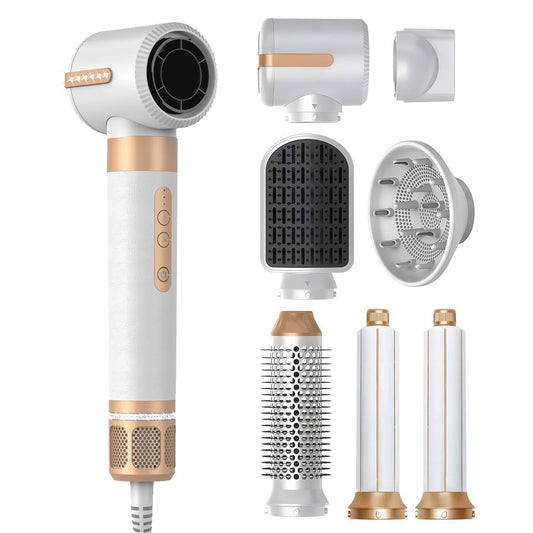 Secador de pelo Profesional de Alta Velocidad Almalux Hot Air Styler 7 En 1, 110000 rpm, Cepillo Secador, Difusor, Alisador, Moldeador