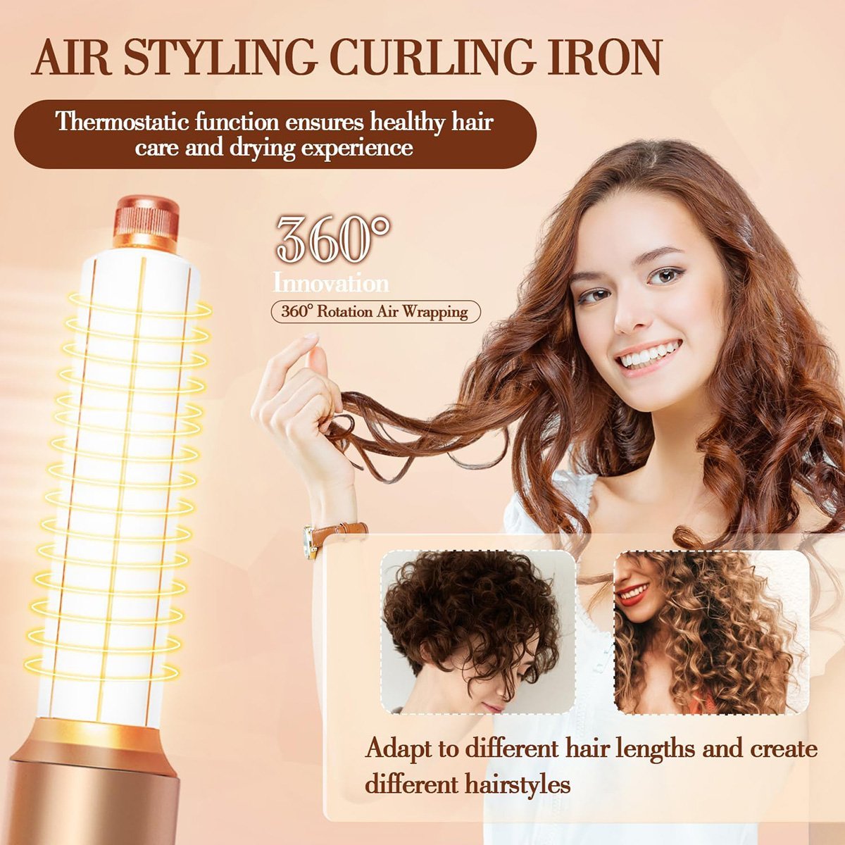Secador de pelo Profesional de Alta Velocidad Almalux Hot Air Styler 7 En 1, 110000 rpm, Cepillo Secador, Difusor, Alisador, Moldeador