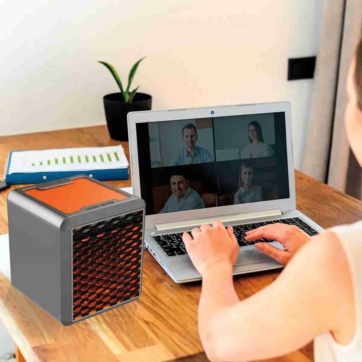 Calefactor personal Almalux® Handy Heater de cerámica de 1500W con calor ajustable -  portátil -  silencioso y eficiente energéticamente