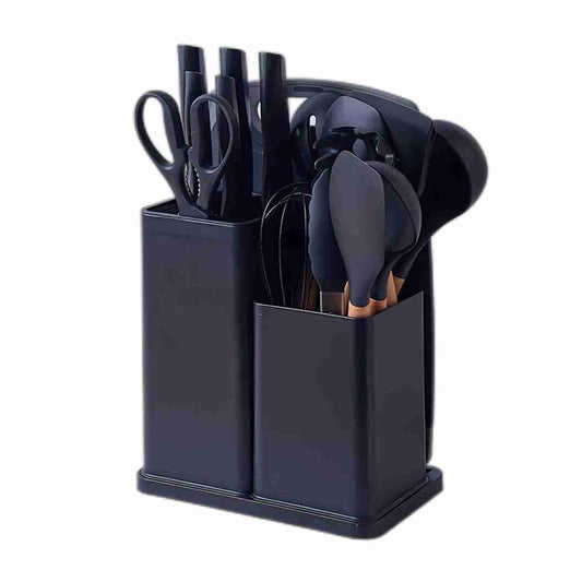 Set de Utensilios De Cocina Almalux® de 19 piezas Silicona con cuchillos y Tabla