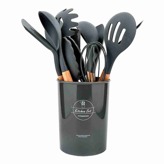 Set de Utensilios Almalux® de cocina de silicona y Madera para el hogar -  restaurante -  cocina