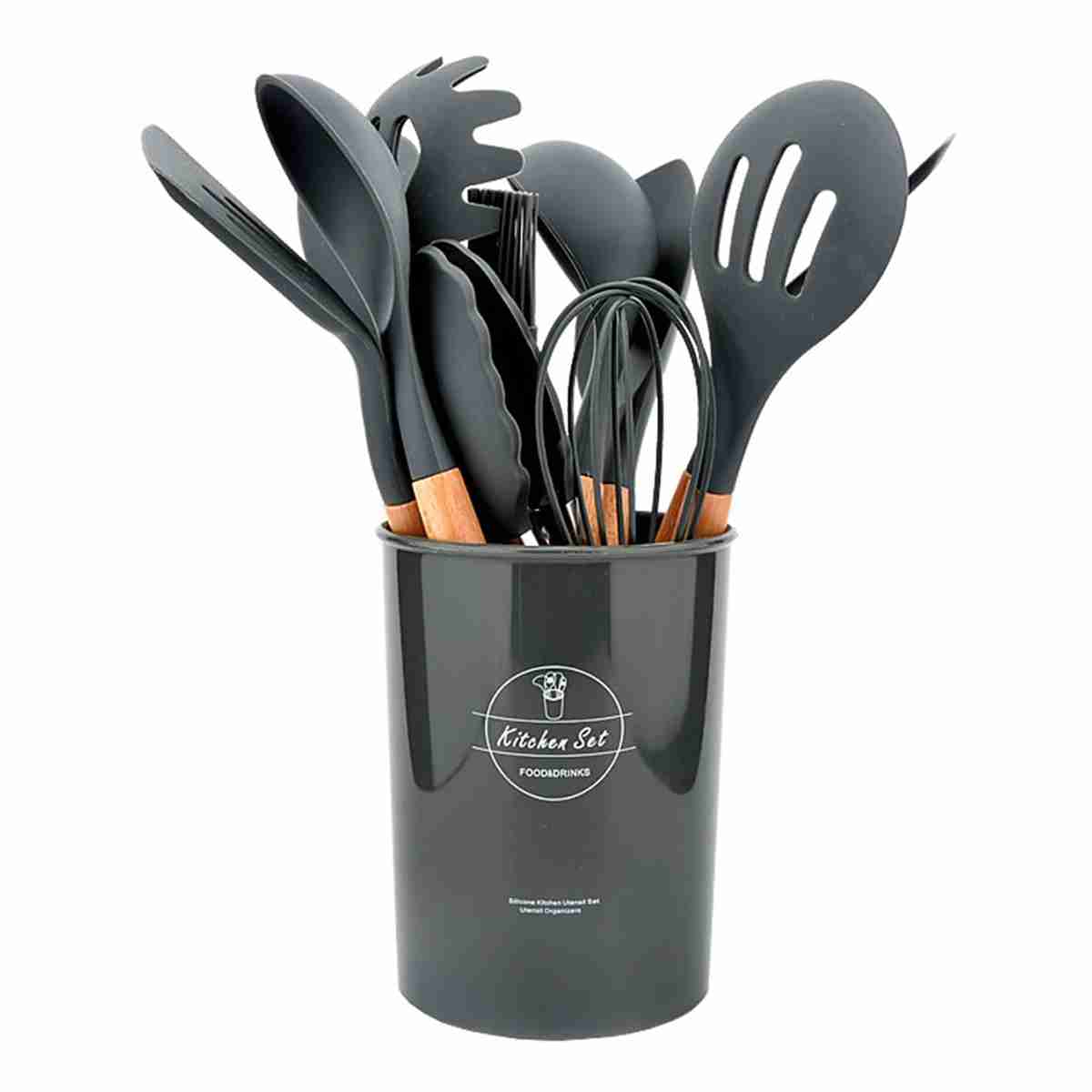 Set de Utensilios Almalux® de cocina de silicona y Madera para el hogar -  restaurante -  cocina
