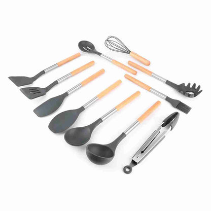 Set de Utensilios Almalux® de cocina de silicona y Madera para el hogar -  restaurante -  cocina