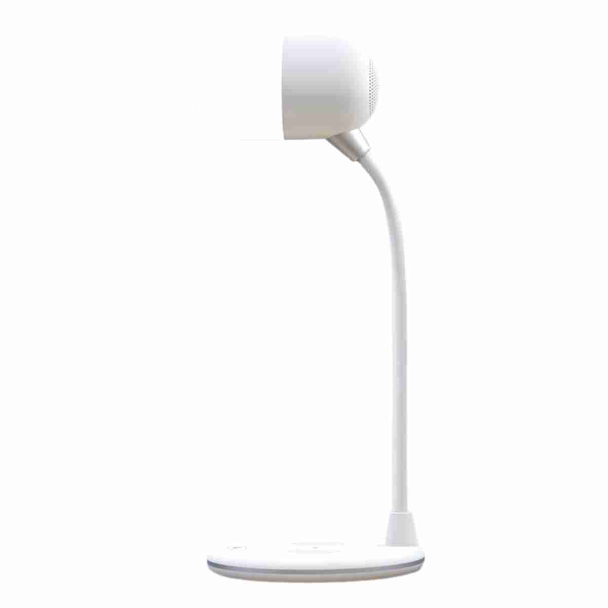 Lámpara de mesa Almalux Multifunción - Cargador QI y Altavoz - Permite Ajuste de Intensidad de Luz