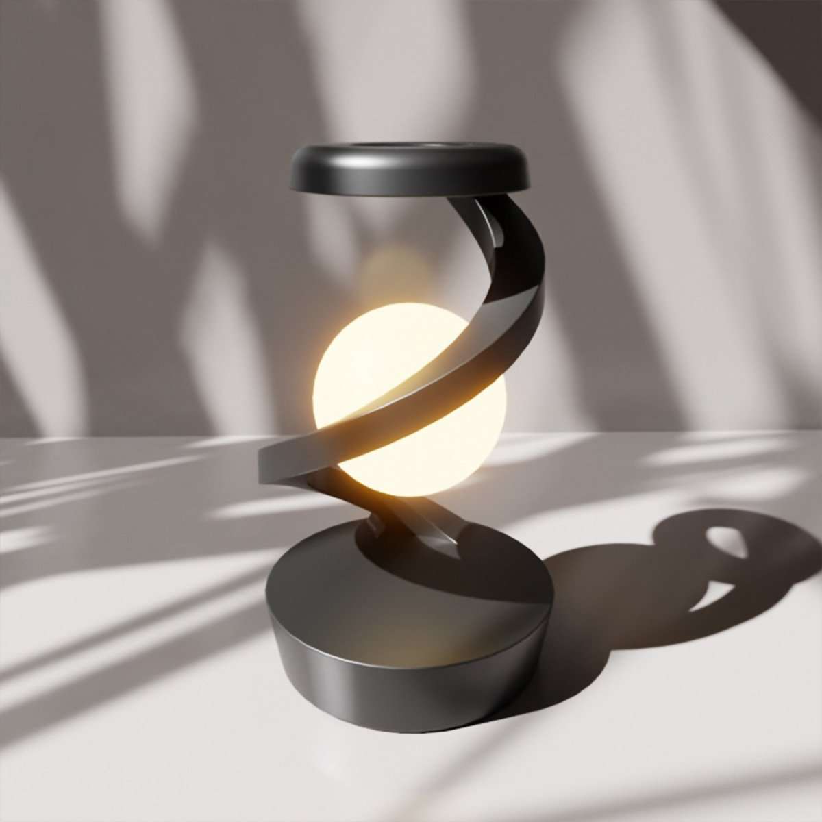 Lámpara de Bola Levitante Almalux® 3D | Luna Flotante Magnética con Luz LED Regulable y Carga Inalámbrica | Decoración Moderna y Regalo Original