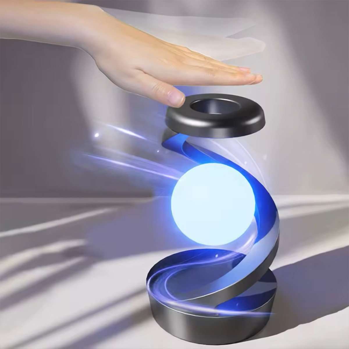 Lámpara de Bola Levitante Almalux® 3D | Luna Flotante Magnética con Luz LED Regulable y Carga Inalámbrica | Decoración Moderna y Regalo Original