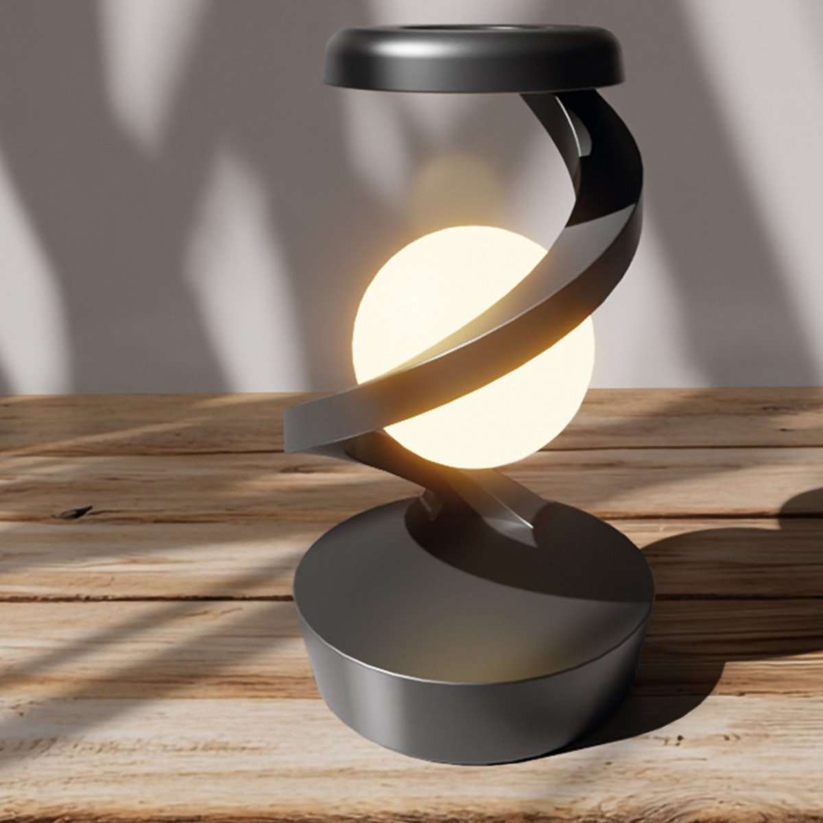 Lámpara de Bola Levitante Almalux® 3D | Luna Flotante Magnética con Luz LED Regulable y Carga Inalámbrica | Decoración Moderna y Regalo Original